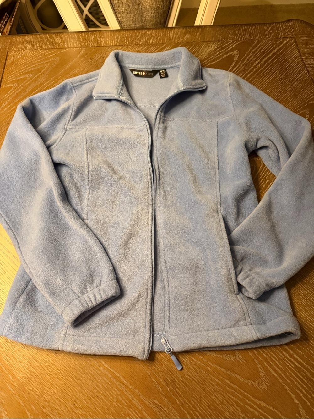 Swiss Alps Women's Light Blue Fleece Jacket size Medium
